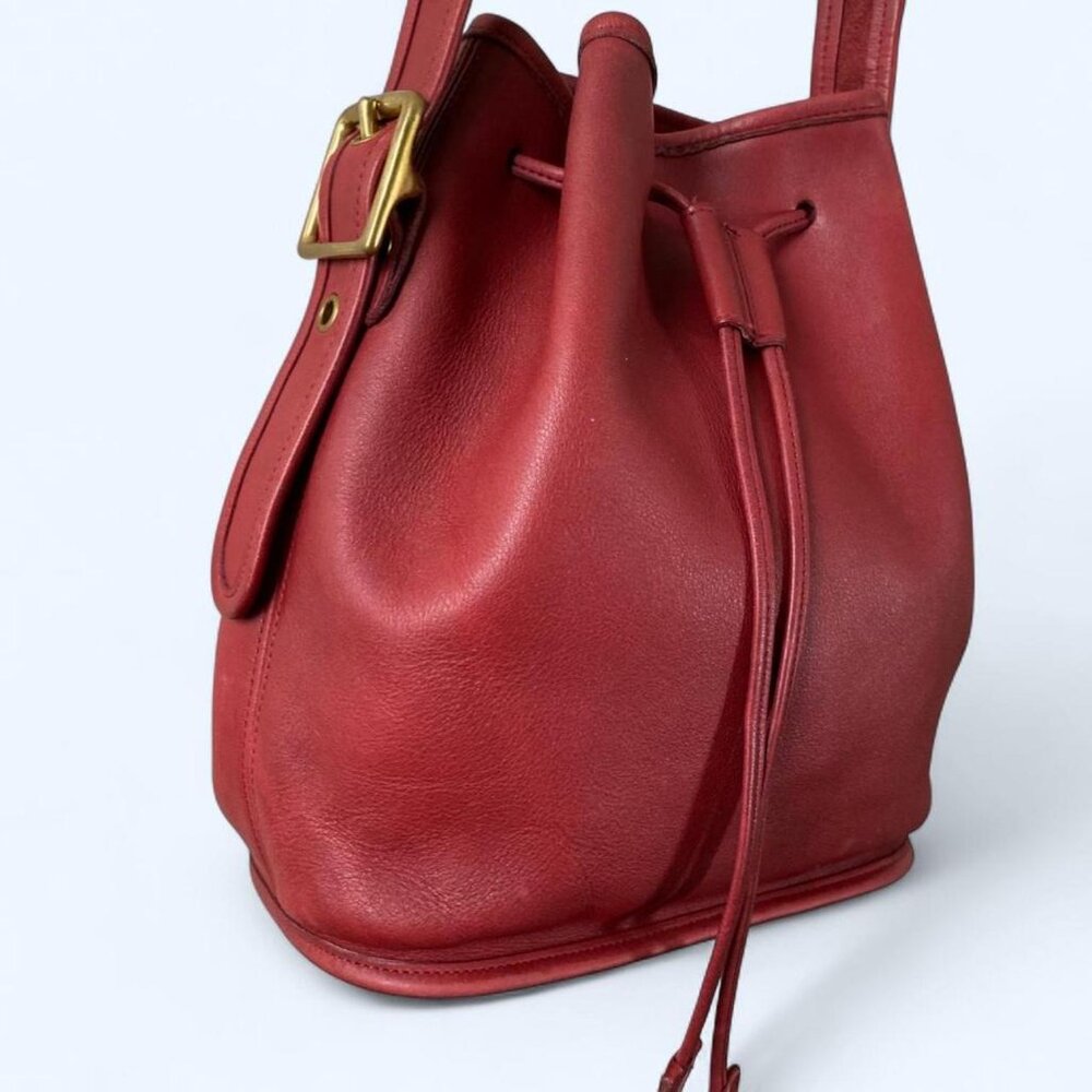 Restored Vintage Coach Lula's Legacy Drawstring Bag No. 9952 Red Leather - Picture 4 of 8